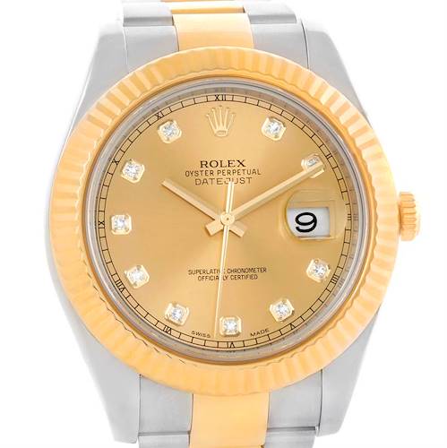 Photo of Rolex Datejust II Mens Steel 18K Yellow Gold Watch 116333