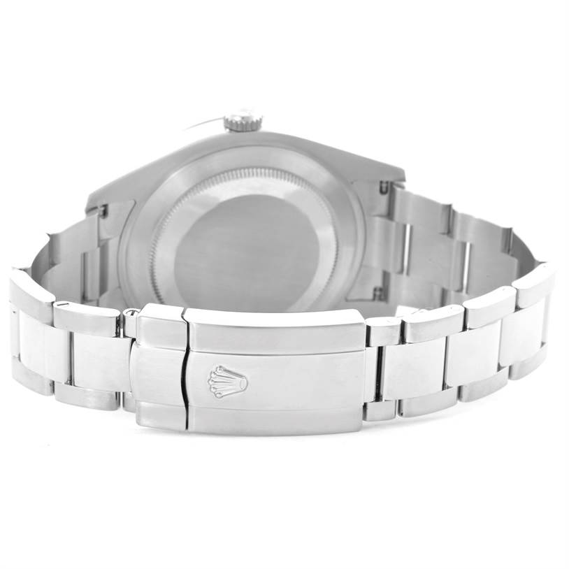 This image shows the back and bracelet clasp of a Rolex Datejust 41 116334 Men
s Stainless Steel Grey Dial 116334 Men
s Stainless Steel Grey Dial model watch.