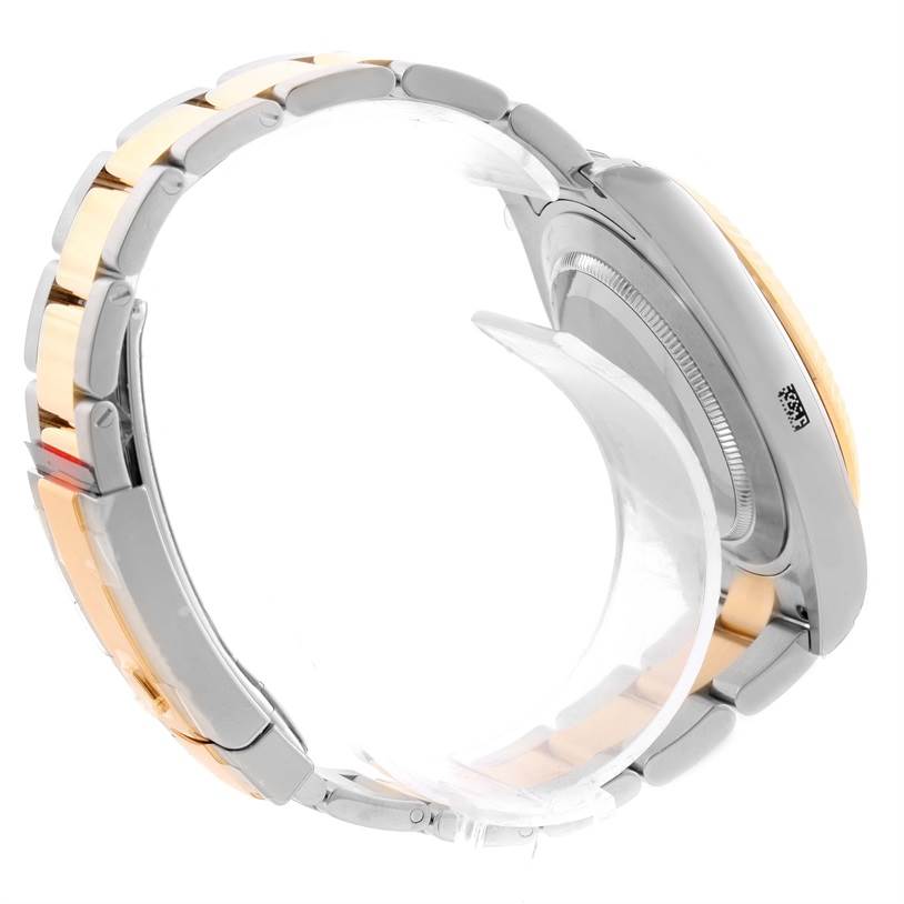 The image shows the side view and partial underside of the Rolex Datejust 41 116333ISO Men's Steel and Gold (two tone) Beige Dial 116333ISO Men's Steel and Gold (two tone) Beige Dial, highlighting the bracelet and the case back.