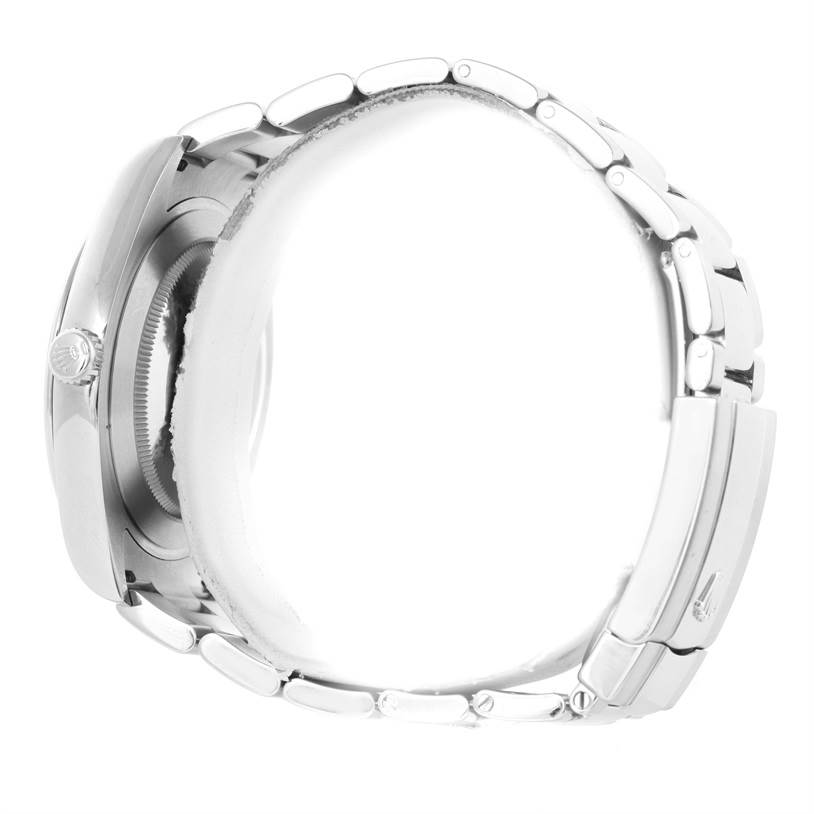 The image shows a side view of the Rolex Datejust 41 116300 Men's Stainless Steel Black Dial 116300 Men's Stainless Steel Black Dial watch, highlighting its bracelet and case sides.