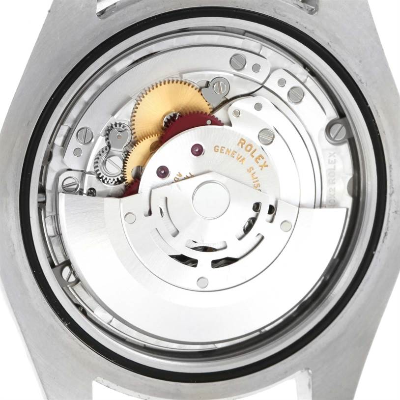The image shows the internal mechanism and movement components of a Rolex Datejust 41 116333GYRO Men's Steel and Gold (two tone) Grey Dial 116333GYRO Men's Steel and Gold (two tone) Grey Dial watch.
