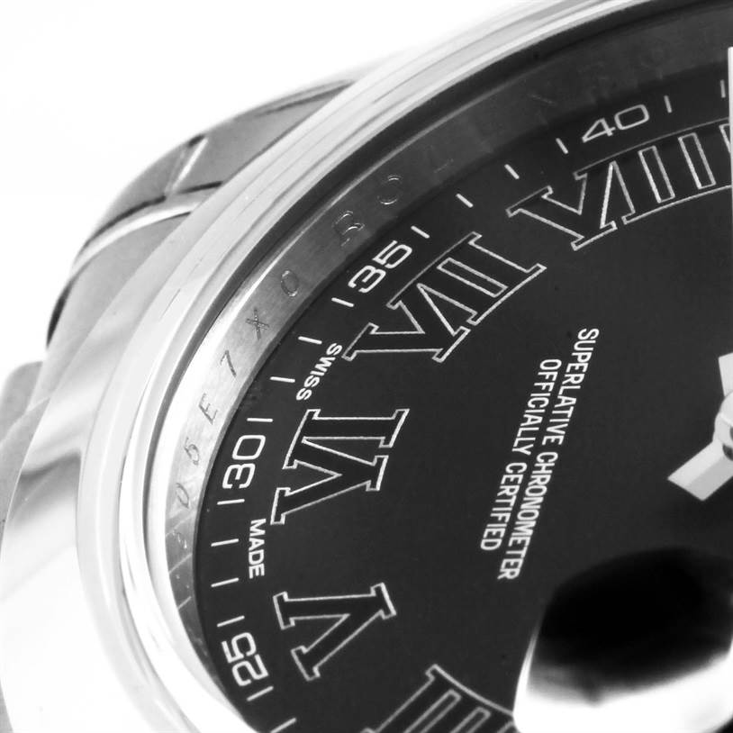 The provided image shows a close-up angle of the Rolex Datejust 41 116300 Men's Stainless Steel Grey Dial 116300 Men's Stainless Steel Grey Dial model watch, focusing on the dial and bezel area.