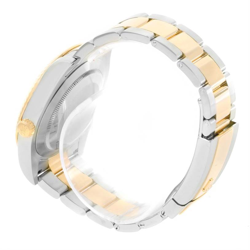 The image shows a side view of the Rolex Datejust 41 116333 Men's Steel and Gold (two tone) Grey Dial 116333 Men's Steel and Gold (two tone) Grey Dial, highlighting its gold and silver bracelet and crown.