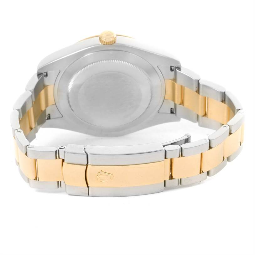 This image shows the bracelet and back case of the Rolex Datejust 41 116333 Men's Steel and Gold (two tone) Grey Dial 116333 Men's Steel and Gold (two tone) Grey Dial, featuring a combination of gold and stainless steel.