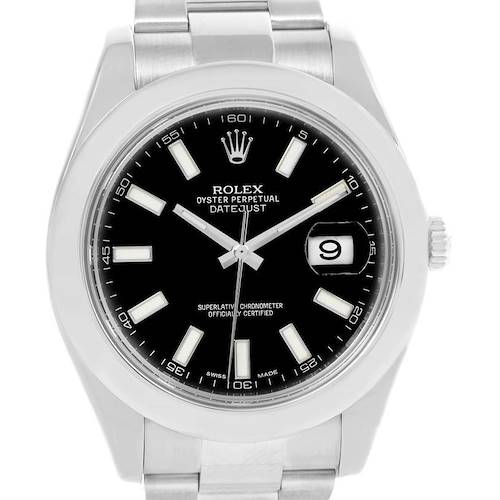 Photo of Rolex Datejust II Black Dial Oyster Bracelet Watch 116300 Box Papers