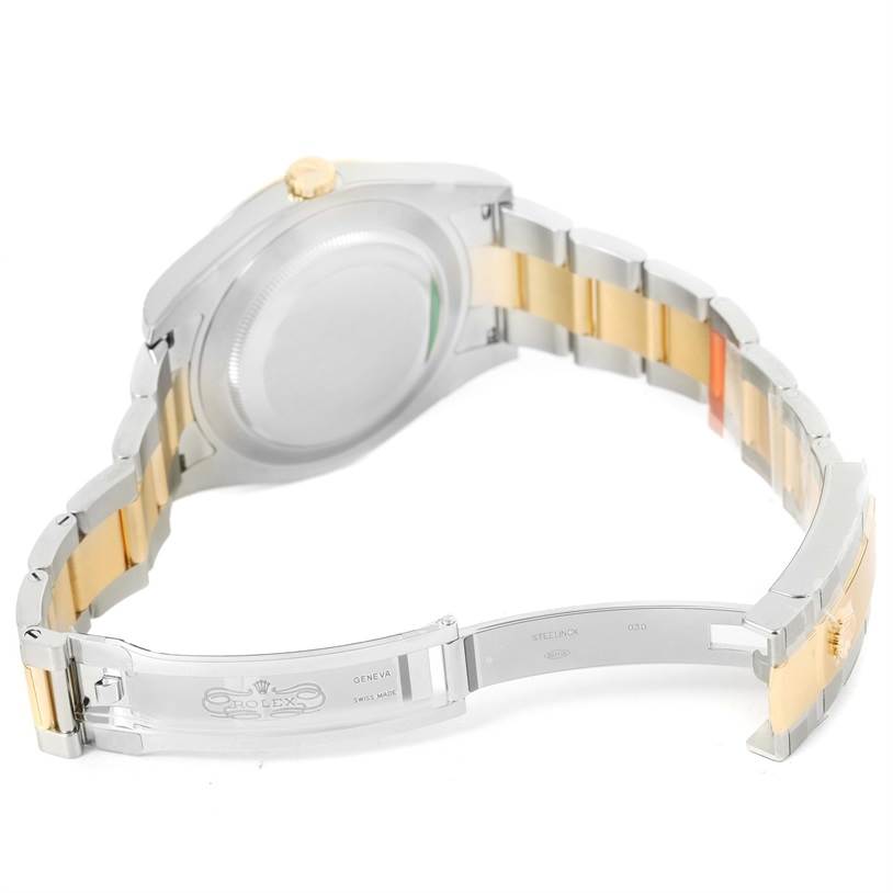 The image shows the back and open clasp of a Rolex Datejust 41 116333 Men's Steel and Gold (two tone) Grey Dial 116333 Men's Steel and Gold (two tone) Grey Dial, highlighting the two-tone bracelet and case back.