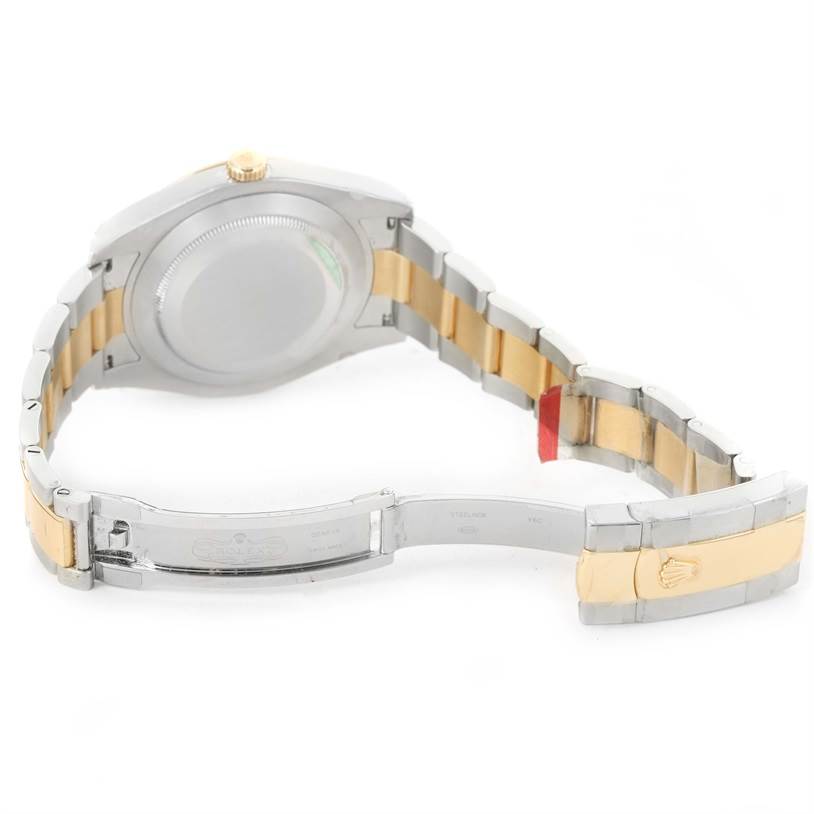 The image shows the back and open clasp of a Rolex Datejust 41 116333 Men's Steel and Gold (two tone) Black Dial 116333 Men's Steel and Gold (two tone) Black Dial watch, displaying its two-tone bracelet.