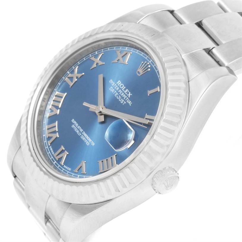 rolex datejust blue gold