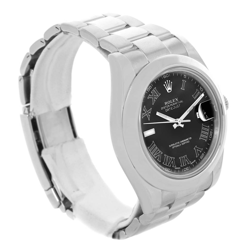 The image shows a Rolex Datejust 41 116300 Men's Stainless Steel Grey Dial 116300 Men's Stainless Steel Grey Dial watch from a three-quarter angle highlighting the face and strap.