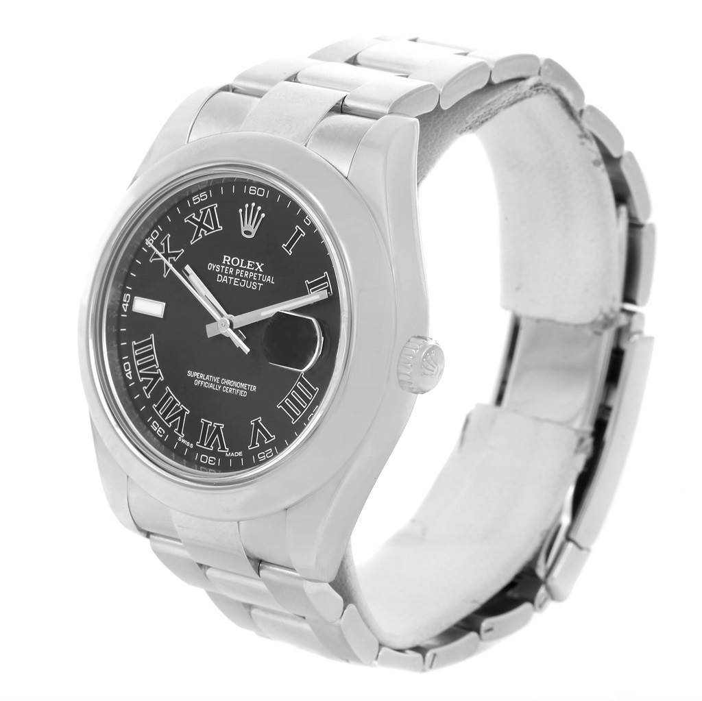 The image shows a Rolex Datejust 41 116300 Men's Stainless Steel Grey Dial 116300 Men's Stainless Steel Grey Dial model watch at a three-quarter angle, highlighting the dial, bezel, crown, and bracelet.