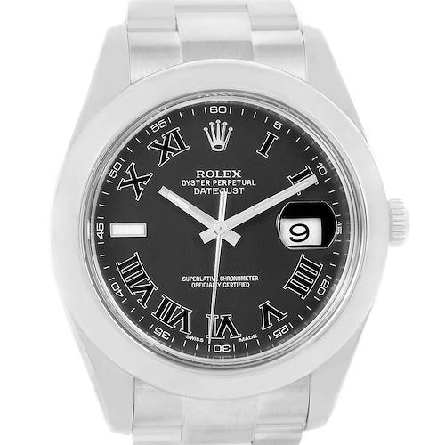 Photo of Rolex Datejust II Grey Roman Dial Mens Steel Watch 116300