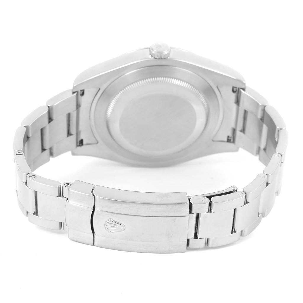 The image shows the back view of a Rolex Datejust 41 116300 Men's Stainless Steel Blue Dial 116300 Men's Stainless Steel Blue Dial watch, highlighting the clasp and bracelet.