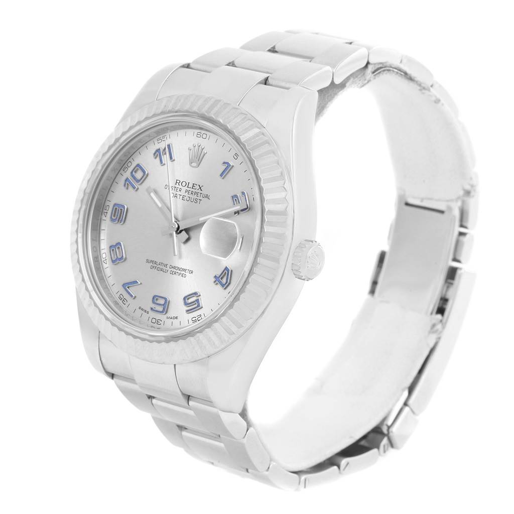 The image shows a Rolex Datejust 41 116334 Men's Stainless Steel Grey Dial 116334 Men's Stainless Steel Grey Dial watch at a three-quarter angle displaying the face, bracelet, and crown.