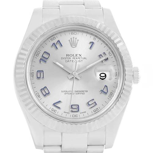 Photo of Rolex Datejust II Steel White Gold Blue Arabic Numerals Watch 116334