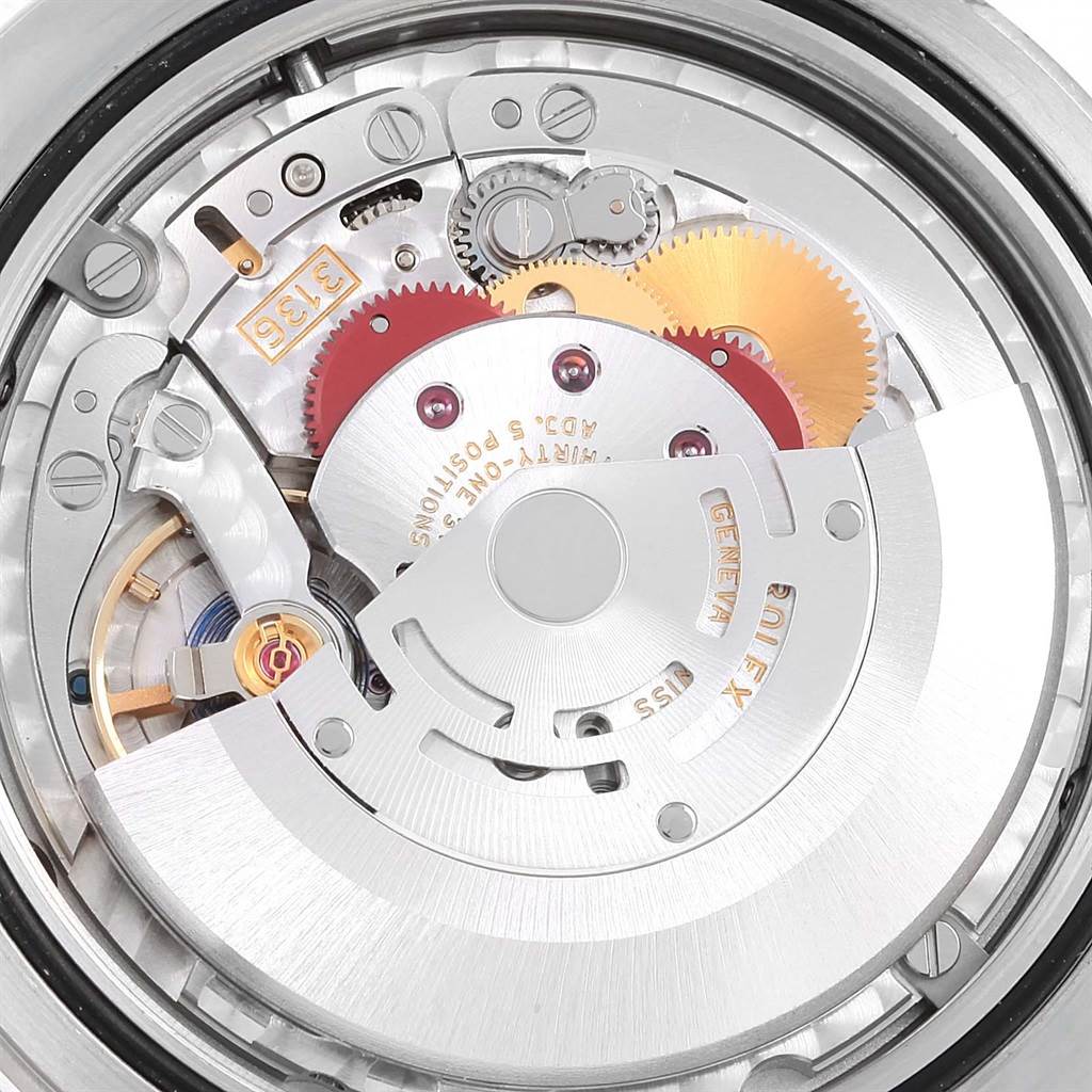 This image shows the inner movement mechanism of a Rolex Datejust 41 116333 Men's Steel and Gold (two tone) Champagne Dial 116333 Men's Steel and Gold (two tone) Champagne Dial watch from a close-up, top-down angle.