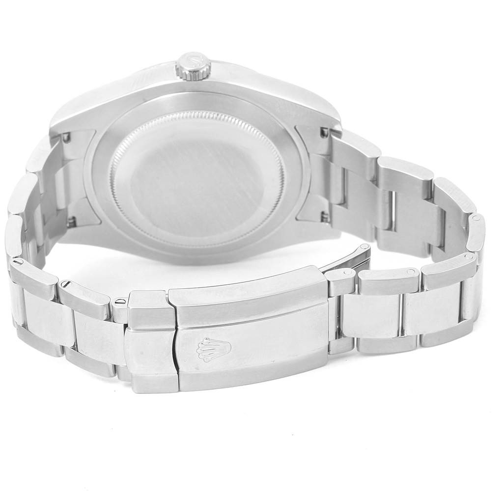 This image shows the back and clasp of the Rolex Datejust 41 116334 Men's Stainless Steel Silver Dial 116334 Men's Stainless Steel Silver Dial watch, with a view of the bracelet and case back.