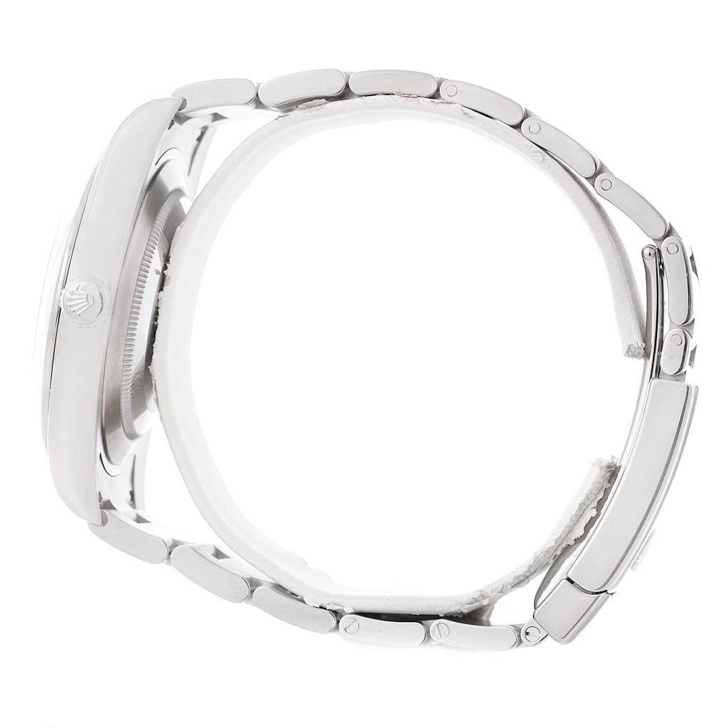 The image shows a side profile of a Rolex Datejust 41 116300 Men's Stainless Steel White Dial 116300 Men's Stainless Steel White Dial watch, highlighting the case, crown, and bracelet links.