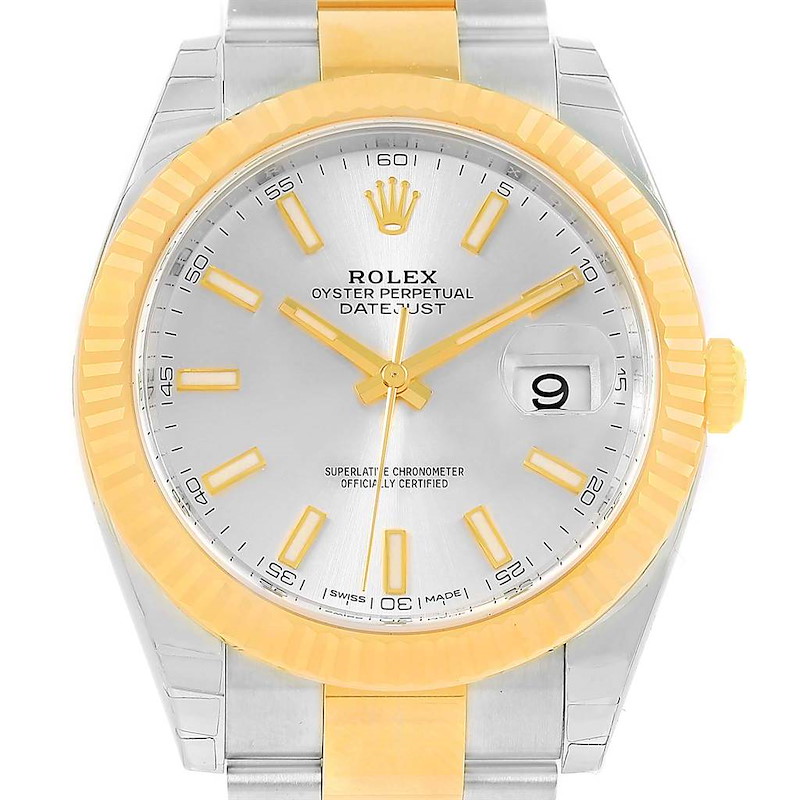 Rolex Datejust 41 Steel 18K Yellow Gold Silver Dial Watch 126333 Unworn SwissWatchExpo
