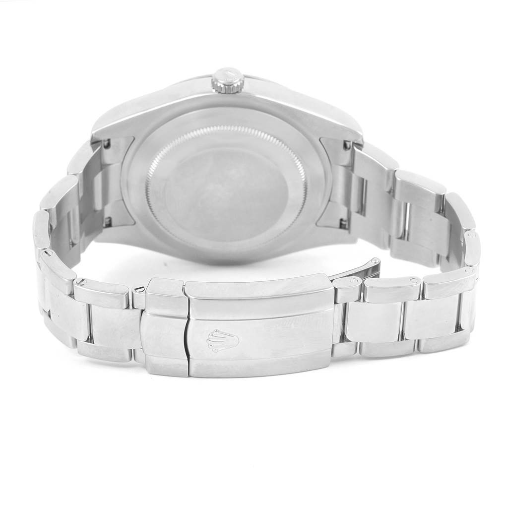 This image shows the back view of the Rolex Datejust 41 116334 Men's Stainless Steel Grey Dial 116334 Men's Stainless Steel Grey Dial, highlighting the bracelet and clasp.