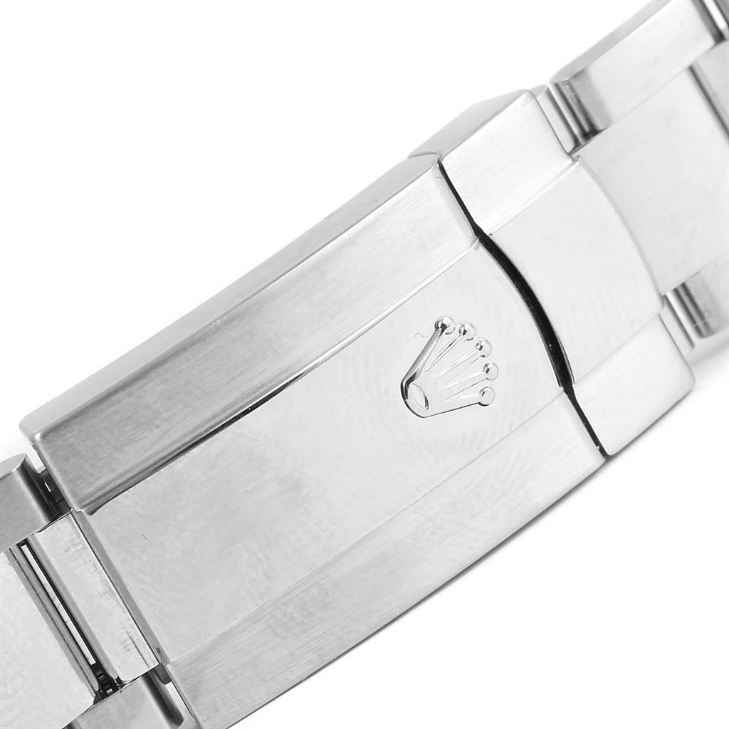 The image shows a close-up of the clasp and part of the bracelet of the Rolex Datejust 41 116300 Men
s Stainless Steel Blue Dial 116300 Men
s Stainless Steel Blue Dial.