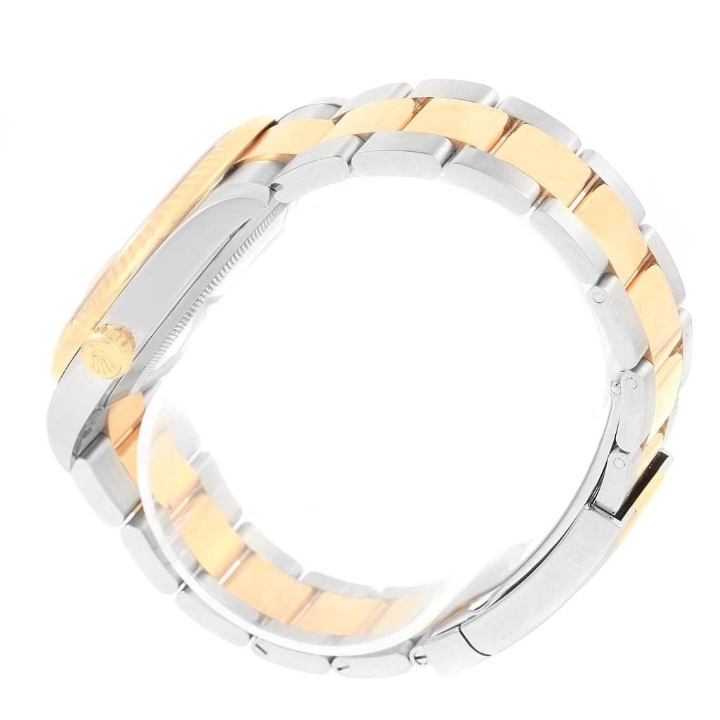 The image shows the side profile of the bracelet and case of the Rolex Datejust 41 126333 Men's Steel and Gold (two tone) Champagne Dial 126333 Men's Steel and Gold (two tone) Champagne Dial, highlighting the dual-tone metal links and crown.