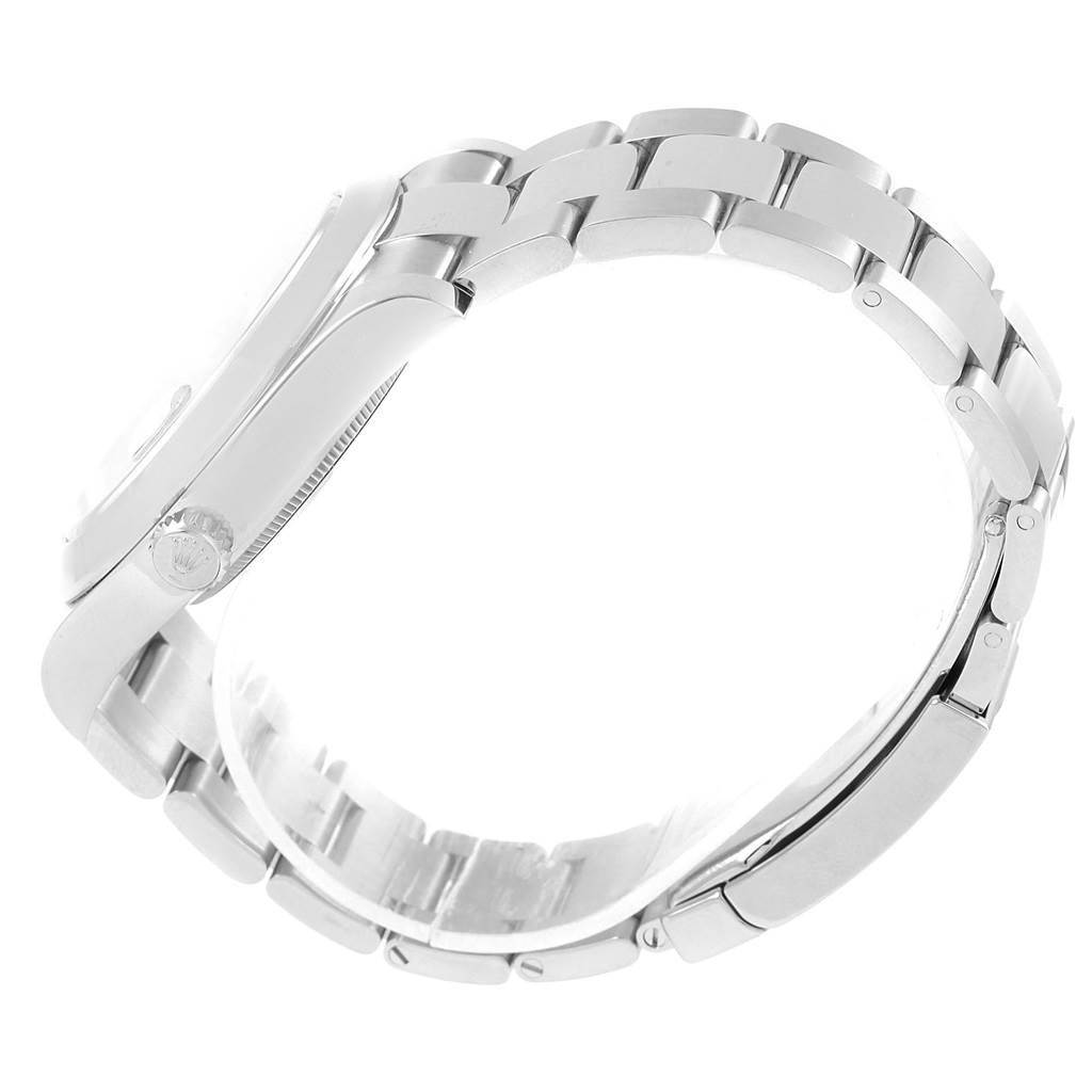 The image shows a side view of the Rolex Datejust 41 116300 Men's Stainless Steel Blue Dial 116300 Men's Stainless Steel Blue Dial model, highlighting the watch's case and bracelet.