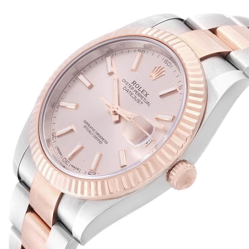 Rolex Datejust 41 Pink Dial Steel EveRose Gold Mens Watch 126331 ...