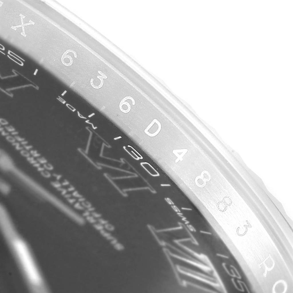 The image shows a close-up of the dial and inner bezel of a Rolex Datejust 41 116334 Men's Stainless Steel Grey Dial 116334 Men's Stainless Steel Grey Dial watch.