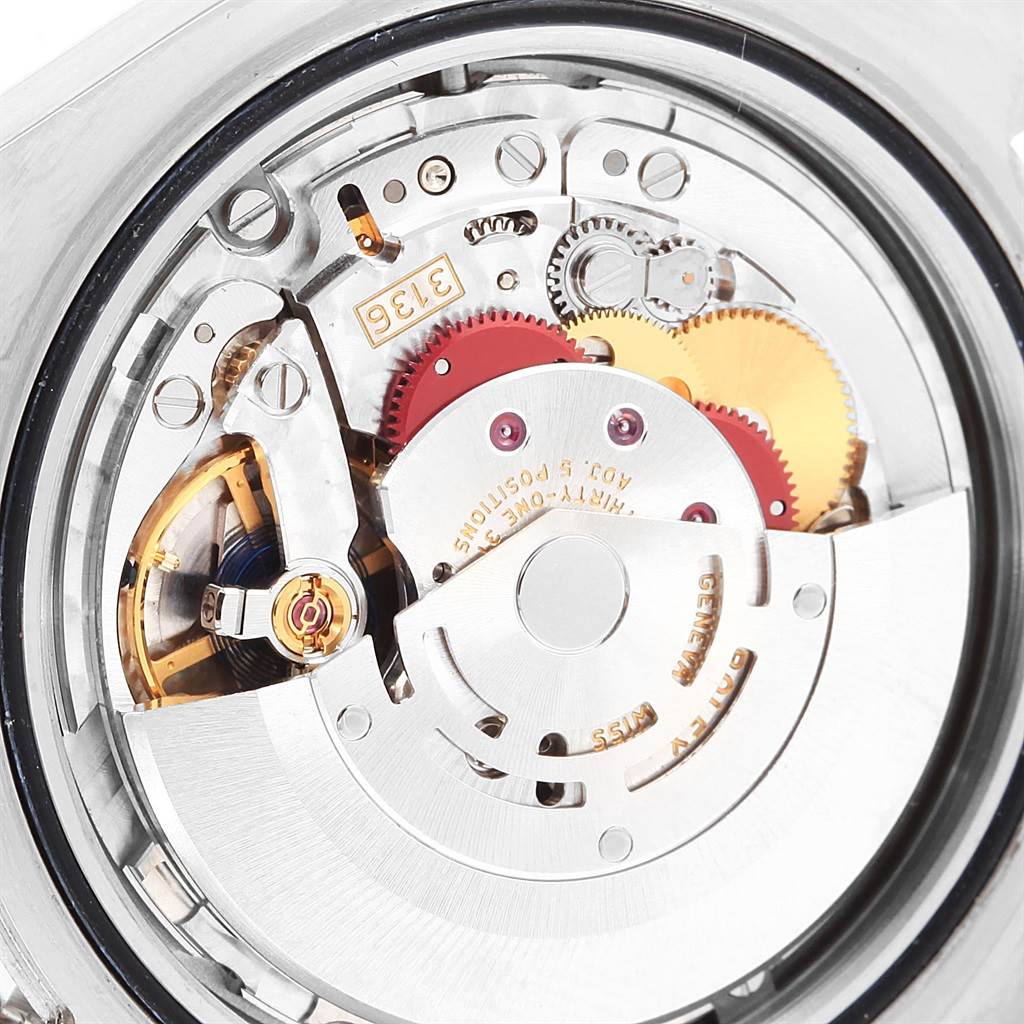 This image shows the internal mechanism of a Rolex Datejust 41 116300 Men's Stainless Steel Blue Dial 116300 Men's Stainless Steel Blue Dial watch, specifically highlighting the movement components.