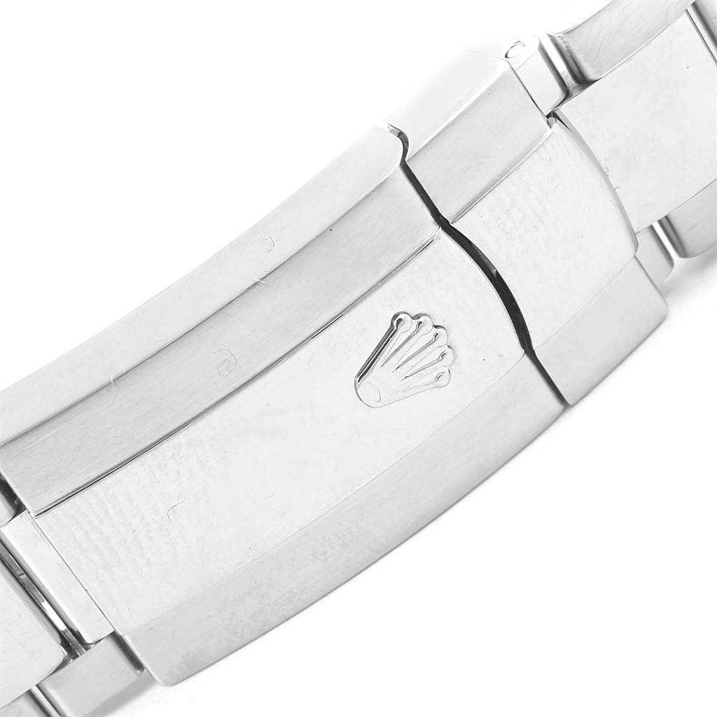 The image shows a close-up of the clasp and bracelet of the Rolex Datejust 41 116334 Men's Stainless Steel Blue Dial 116334 Men's Stainless Steel Blue Dial watch.