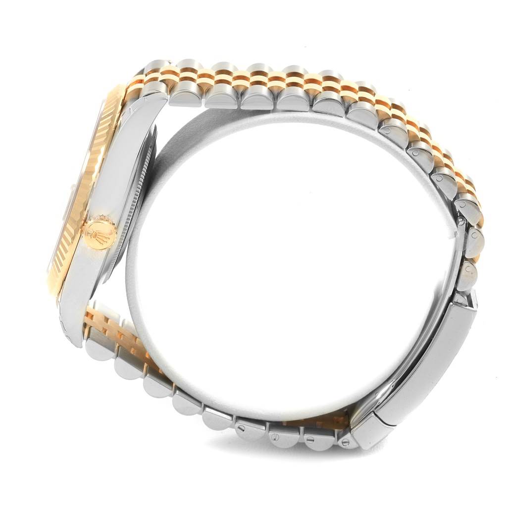 The image shows a side view of the Rolex Datejust 41 126333 Men's Steel and Gold (two tone) Grey Dial 126333 Men's Steel and Gold (two tone) Grey Dial watch, highlighting the case and two-tone bracelet.