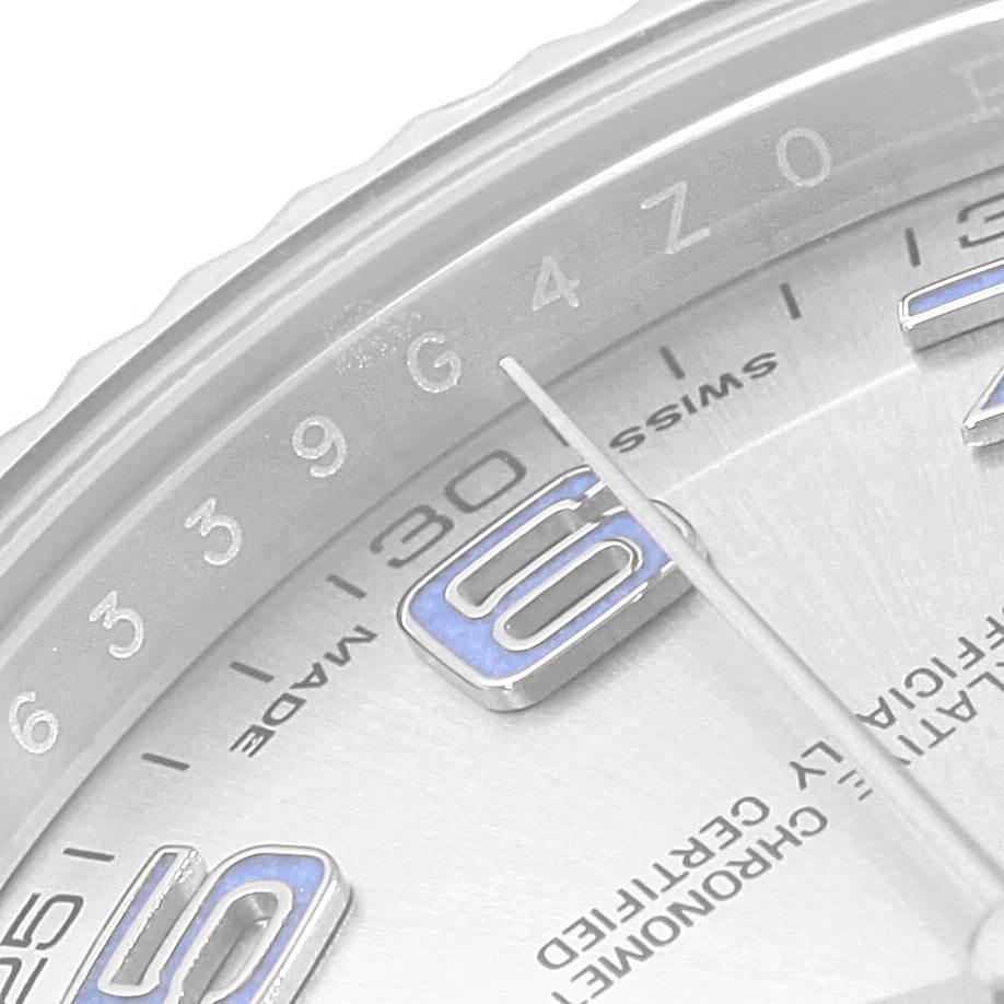 This image shows a close-up of the dial and hour markers on a Rolex Datejust 41 116334 Men's Stainless Steel Grey Dial 116334 Men's Stainless Steel Grey Dial model watch, focusing on the 9 o'clock position and surrounding details.