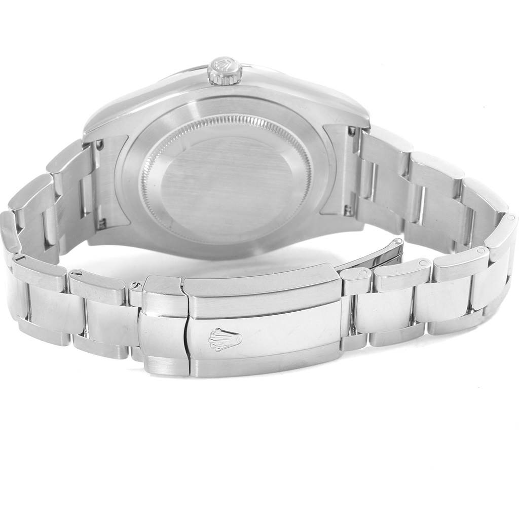 The image shows the back case and the bracelet clasp of the Rolex Datejust 41 116334 Men's Stainless Steel Silver Dial 116334 Men's Stainless Steel Silver Dial model.