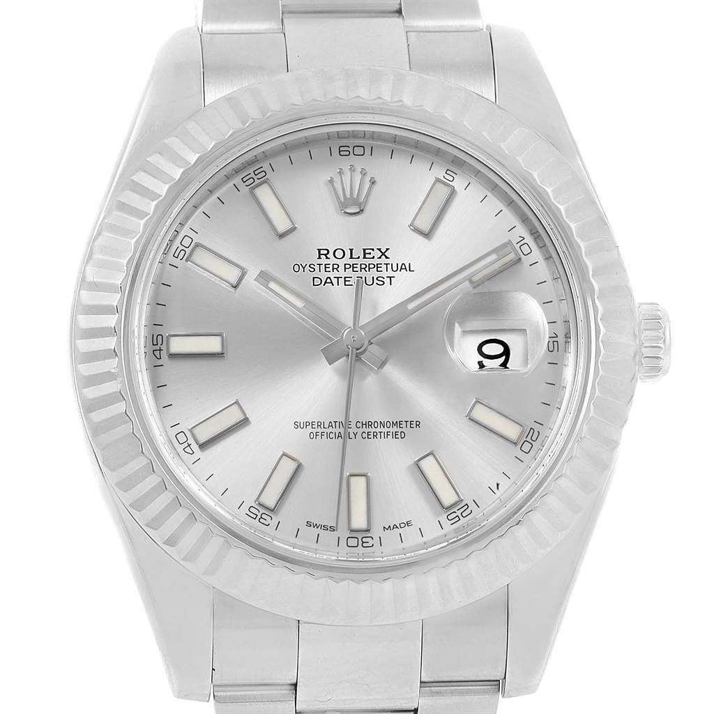 rolex datejust 41 gold silver