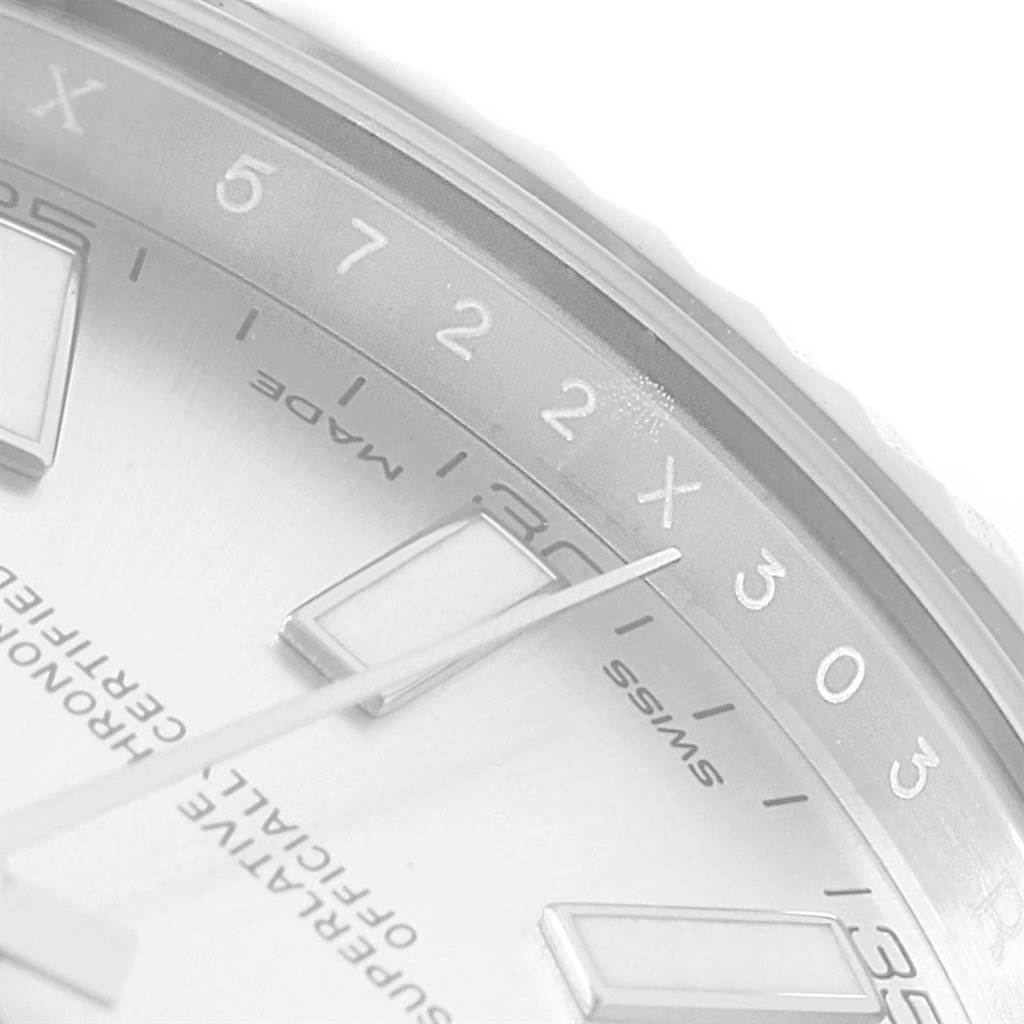 The image shows a close-up of the dial and hands of a Rolex Datejust 41 116334 Men's Stainless Steel Silver Dial 116334 Men's Stainless Steel Silver Dial, highlighting the hour markers and the brand's inscriptions.