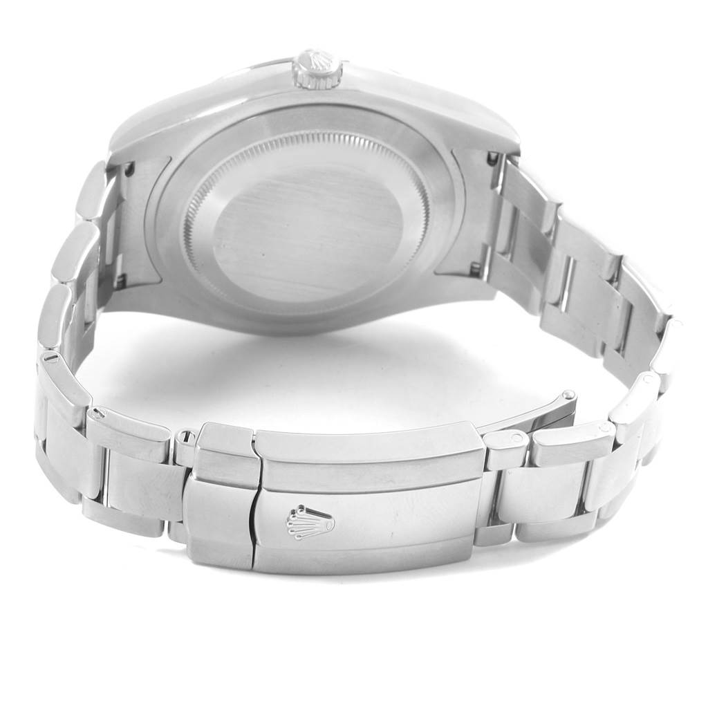 This image shows the back view and clasp of the Rolex Datejust 41 116334 Men's Stainless Steel Silver Dial 116334 Men's Stainless Steel Silver Dial watch.