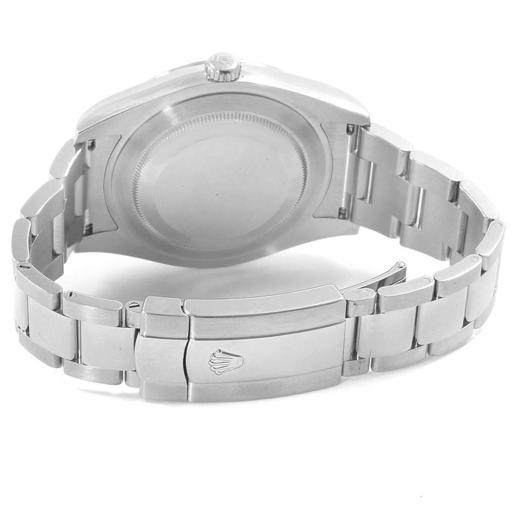 The image shows the back case and bracelet clasp of the Rolex Datejust 41 116334 Men's Stainless Steel Blue Dial 116334 Men's Stainless Steel Blue Dial watch at a rear angle.