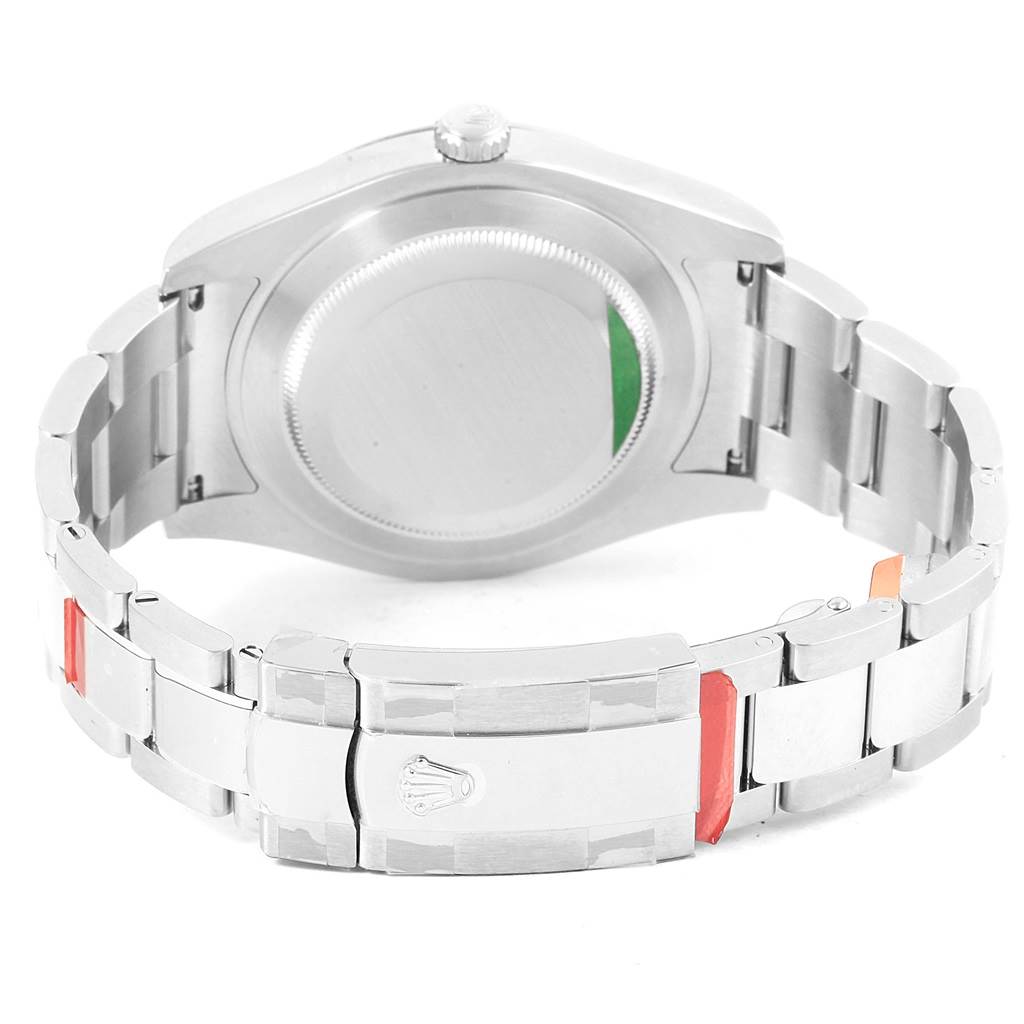 This image shows the backside and clasp of the Rolex Datejust 41 116334 Men's Stainless Steel White Dial 116334 Men's Stainless Steel White Dial watch in a stainless steel finish.
