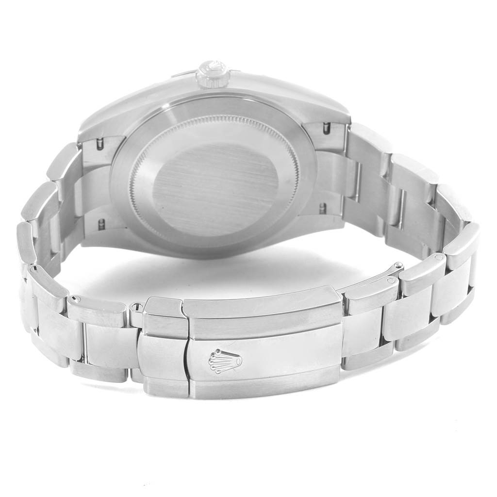 The image shows the back and clasp of the Rolex Datejust 41 126300 Men's Stainless Steel Blue Dial 126300 Men's Stainless Steel Blue Dial watch with its metal bracelet.