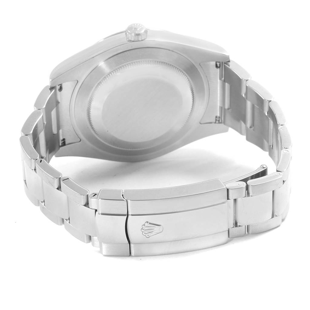 This image shows the back view and bracelet of a Rolex Datejust 41 116300 Men's Stainless Steel Black Dial 116300 Men's Stainless Steel Black Dial watch, highlighting the clasp and case back.