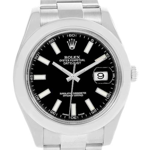 Photo of Rolex Datejust II Black Baton Dial Stainless Steel Mens Watch 116300