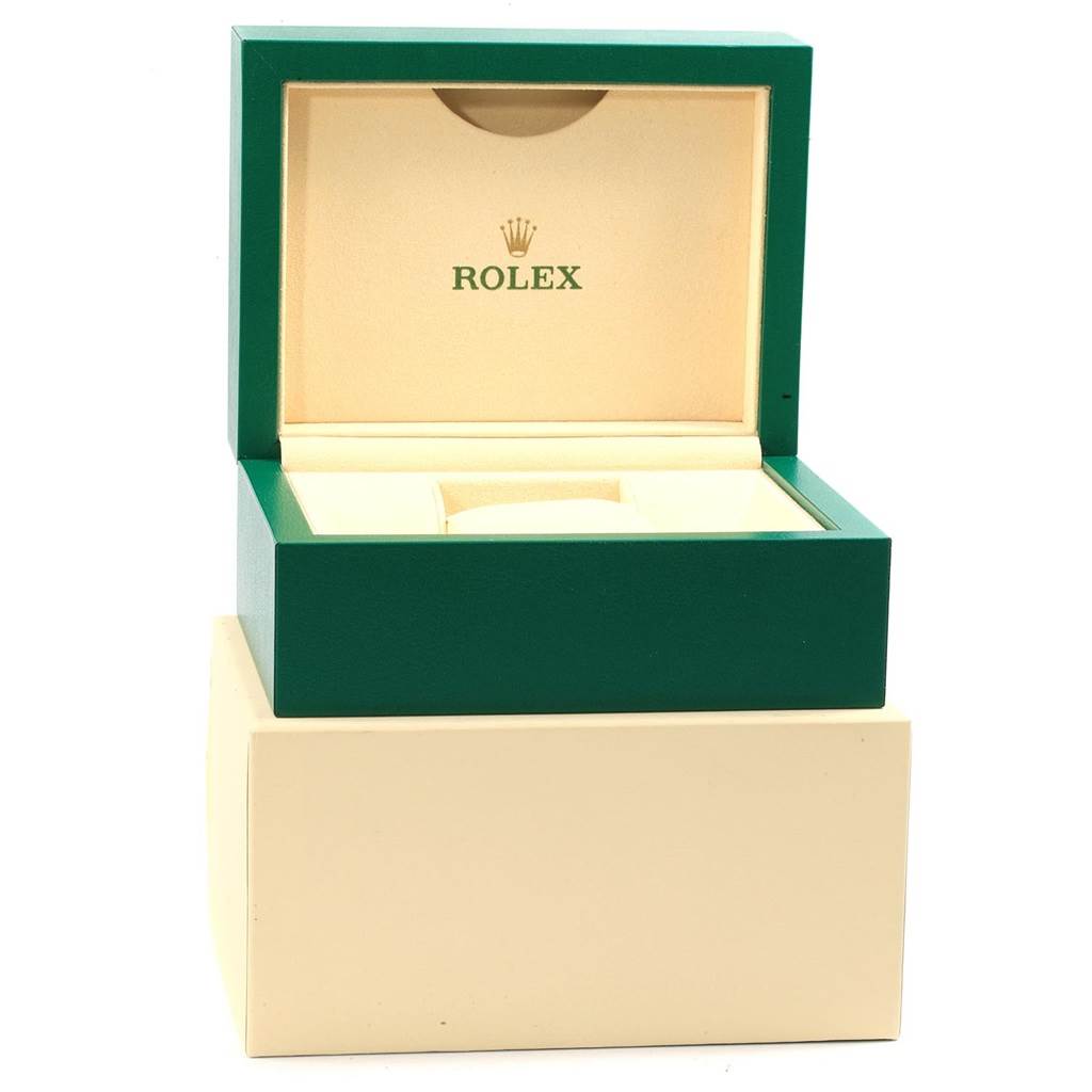 The image shows an open box for a Rolex Datejust 41 116300 Men's Stainless Steel Blue Dial 116300 Men's Stainless Steel Blue Dial watch, displaying the inner cushioned compartment.