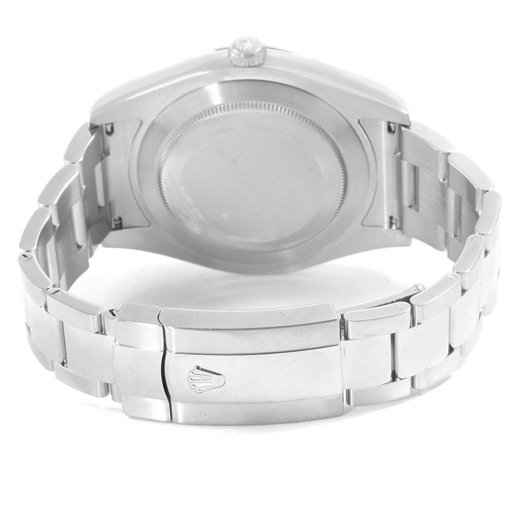 This image shows the case back and clasp of a Rolex Datejust 41 116300 Men's Stainless Steel Blue Dial 116300 Men's Stainless Steel Blue Dial watch from a rear angle.