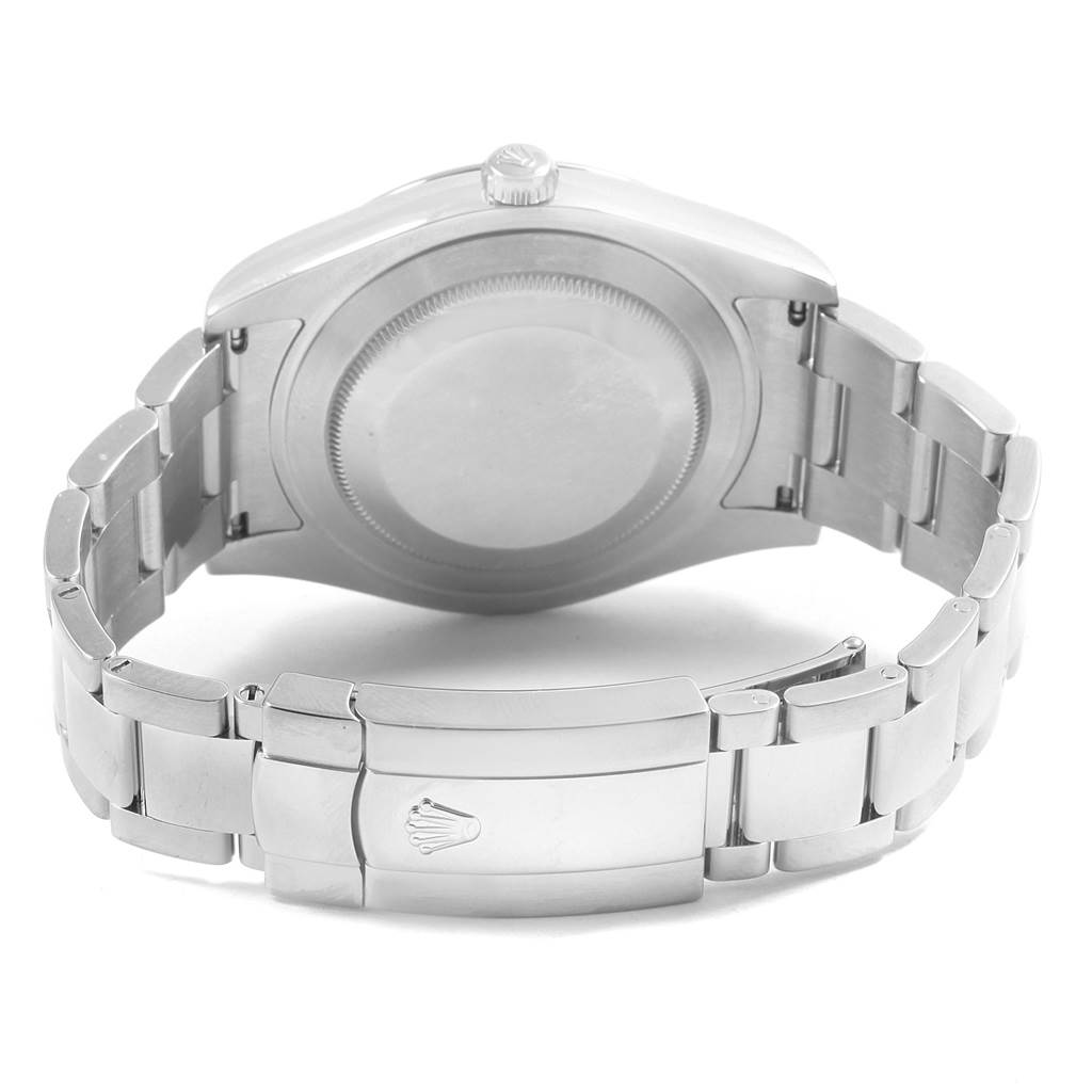 The image shows the back case and bracelet clasp of a Rolex Datejust 41 116300 Men's Stainless Steel Silver Dial 116300 Men's Stainless Steel Silver Dial watch from a rear angle.