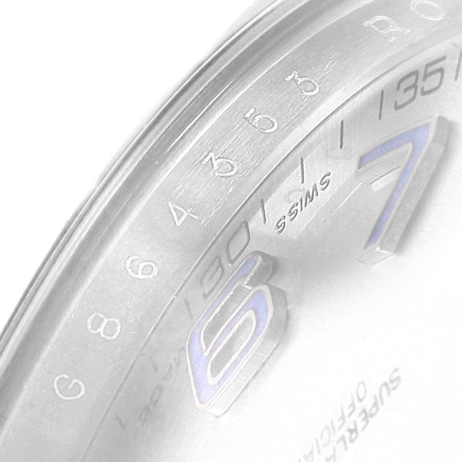 The image shows a close-up, angled view of the dial and bezel of a Rolex Datejust 41 116300 Men's Stainless Steel Silver Dial 116300 Men's Stainless Steel Silver Dial watch, highlighting the numbers and "SWISS" marking.