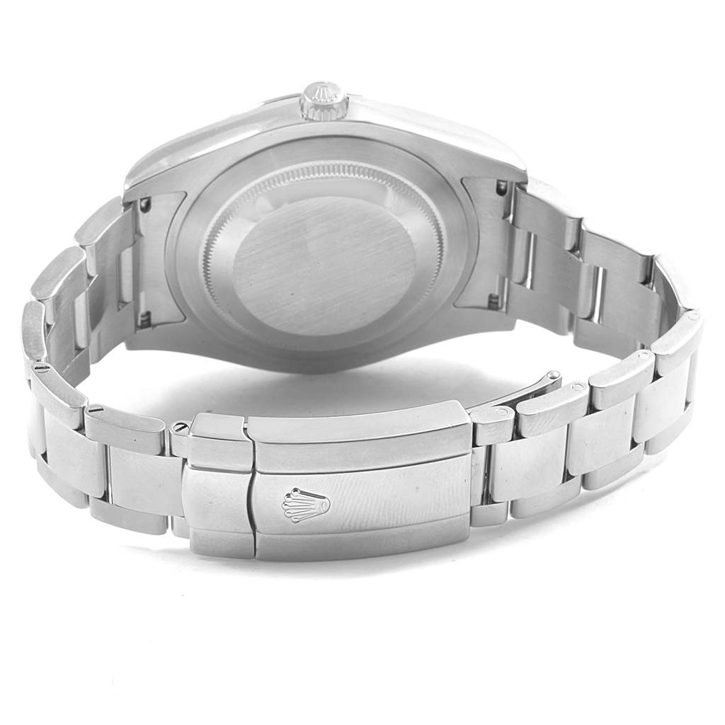 The image shows the back case and bracelet of a Rolex Datejust 41 116300 Men's Stainless Steel Silver Dial 116300 Men's Stainless Steel Silver Dial watch from an angled rear perspective.