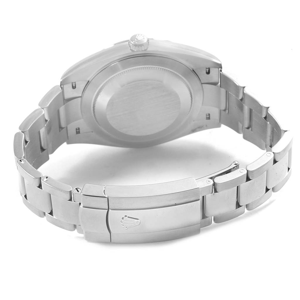 The image shows the back case and bracelet of the Rolex Datejust 41 126300 Men's Stainless Steel Black Dial 126300 Men's Stainless Steel Black Dial model watch from the rear view.