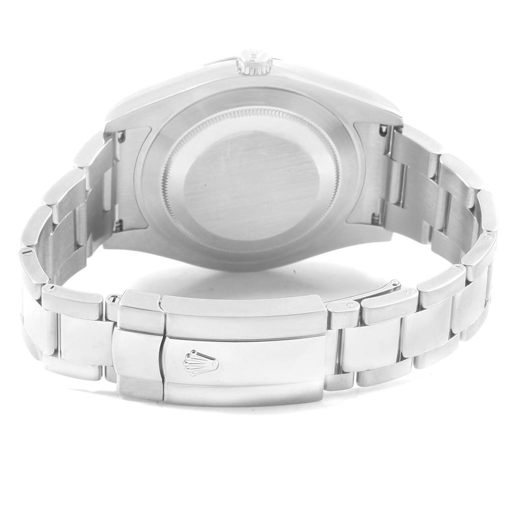 This image shows the back case and bracelet clasp of a Rolex Datejust 41 116334 Men's Stainless Steel White Dial 116334 Men's Stainless Steel White Dial watch.