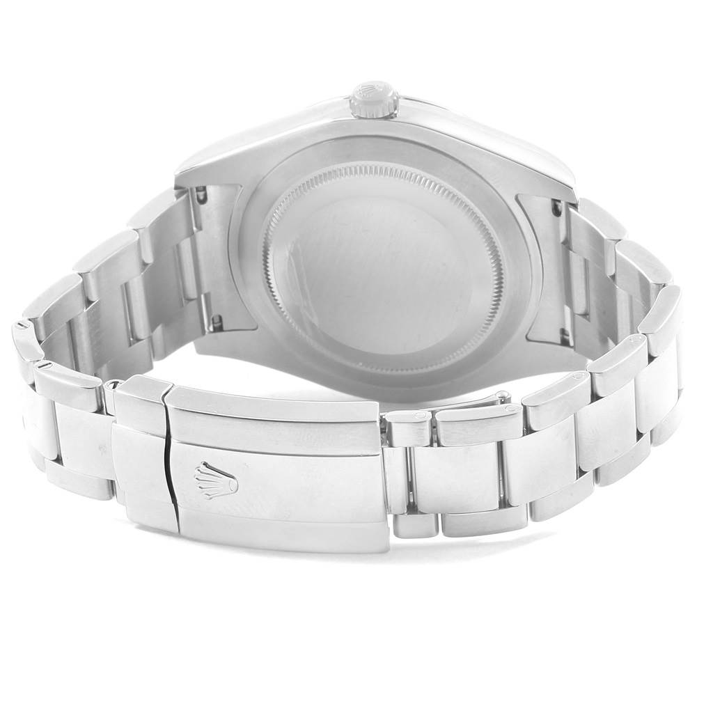 The image shows the back case and bracelet clasp of the Rolex Datejust 41 116300 Men's Stainless Steel Blue Dial 116300 Men's Stainless Steel Blue Dial watch, viewed from the rear angle.