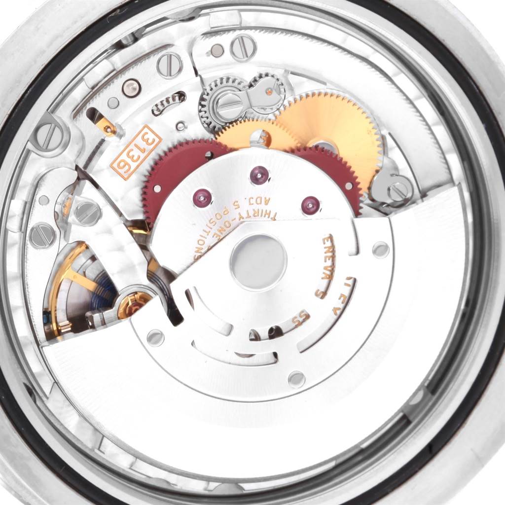 This image shows the internal movement and mechanisms of the Rolex Datejust 41 116334 Men
s Stainless Steel Blue Dial 116334 Men
s Stainless Steel Blue Dial watch.